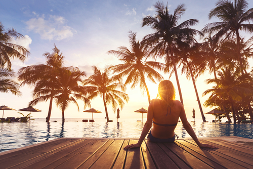 Luxury tropical resort where flight attendants stay during layovers